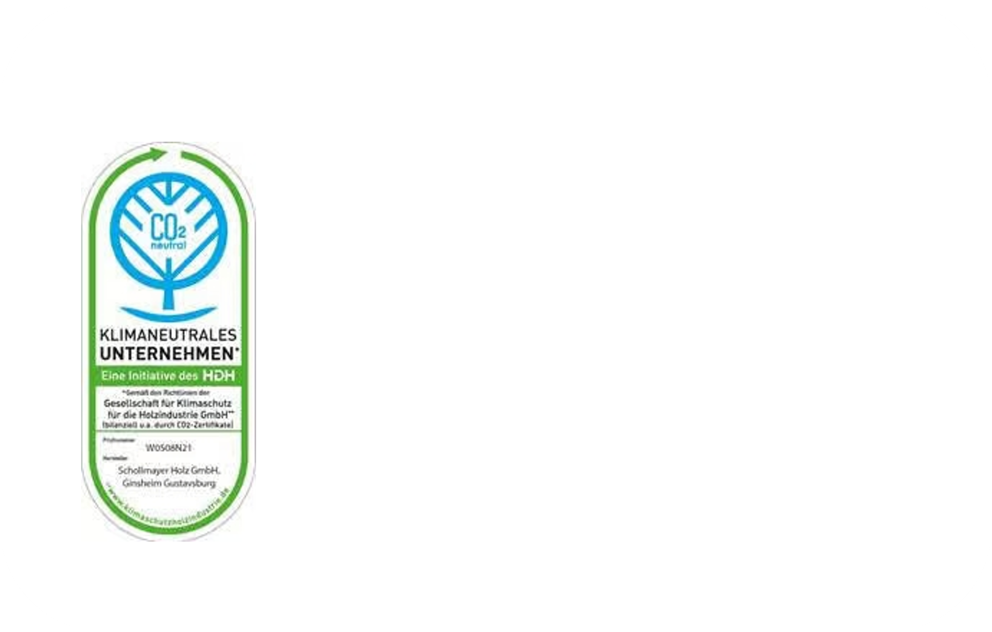 Klimaneutral Logo mit Hintergrund